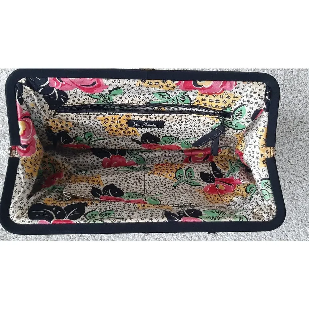 Vera Bradley Black Quilted Microfiber Handbag - Picture 2 of 6